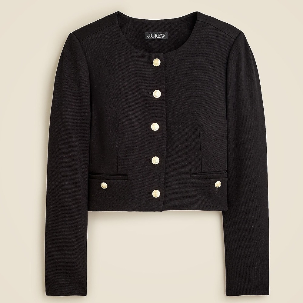 J Crew Cropped Lady Jacket Women 12 Dark Academia Preppy Career Quiet Luxury